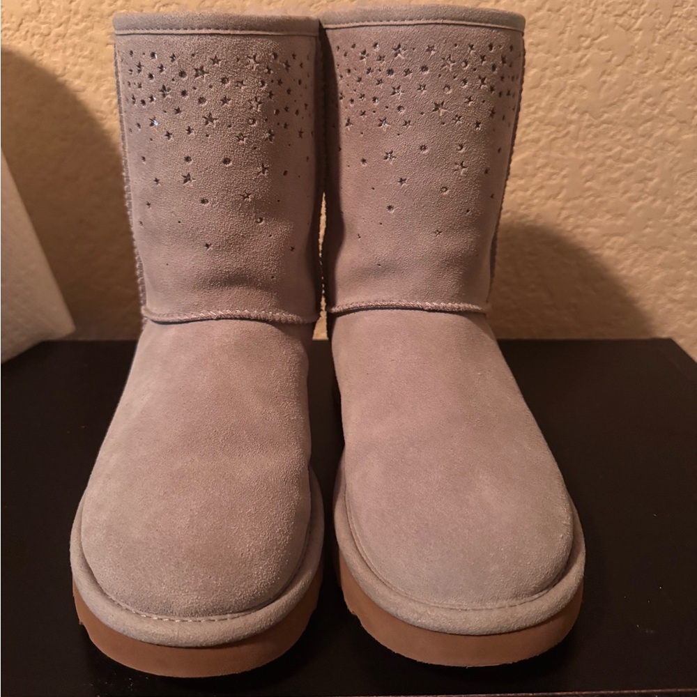 UGG Star-Embellished Gray Winter Boots